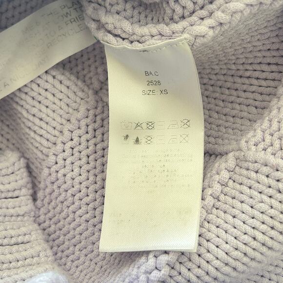 GANNI Lilac Smiley Cardigan XS Oversized Knit Sailor Collar Italy - Picture 6 of 8